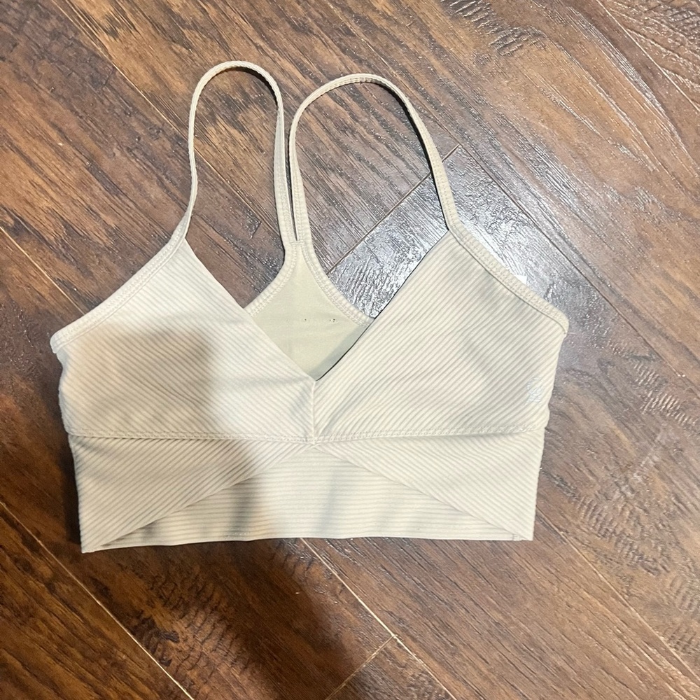 Good American Beige Ribbed Bralette